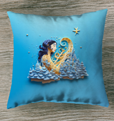 Elegant Paper Phoenix Rebirth design on indoor pillow.
